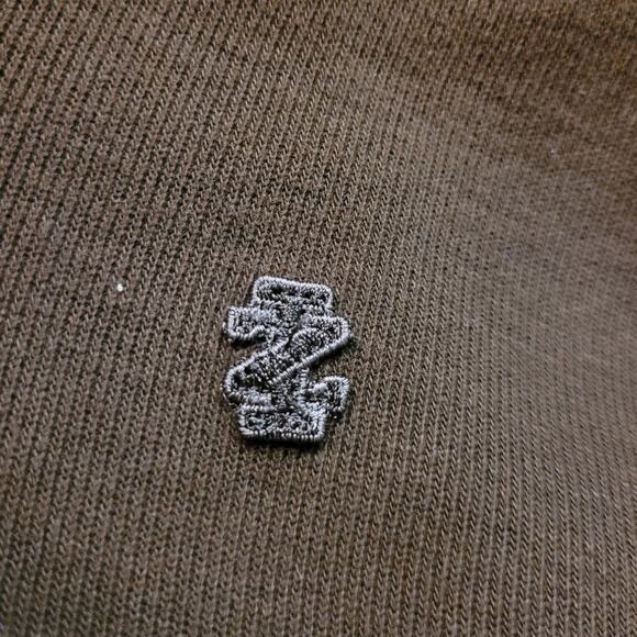 IZOD Men Brown Quarter Zip Sweater Large Cotton 3D Chest Logo Collared Old Money - Picture 7 of 10